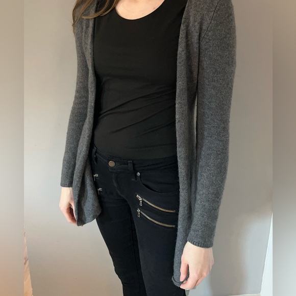 Ann Taylor Grey Sweater Duster Cardigan - Picture 2 of 7